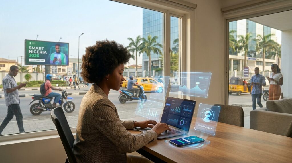How AI and Technology Are Changing Everyday Life in Nigeria 2026 12 Nigerian urban scene AI technology 202606140221